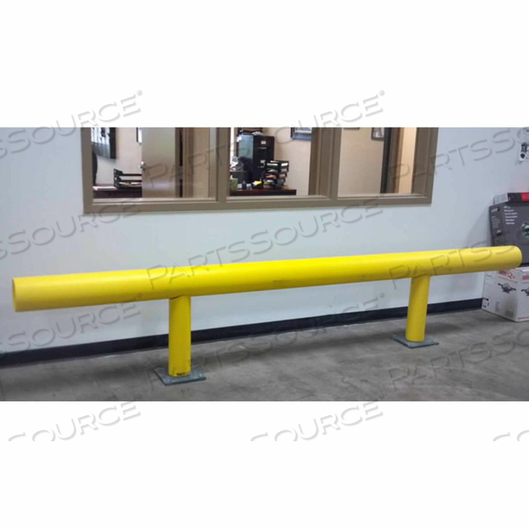 STEEL & HDPE PLASTIC HEAVY DUTY ONE-LINE GUARDRAIL, 144" X 36", YELLOW by Ideal Shield