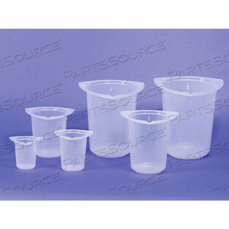 TRI-CORNERED PP GRADUATED BEAKERS, 84 X 71MM, 100ML, CASE OF 100 by Qorpak