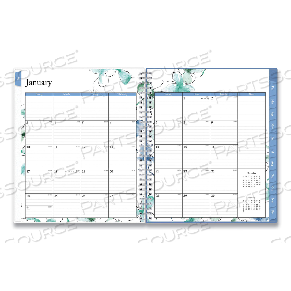 LINDLEY MONTHLY PLANNER, LINDLEY FLORAL ARTWORK, 10 X 8, WHITE/BLUE/GREEN COVER, 12-MONTH (JAN TO DEC): 2023 by Blue Sky LINDLEY MONTHLY PLANNER, LINDLEY FLORAL ARTWORK, 10 X 8, WHITE/BLUE/GREEN COVER, 12-MONTH (JAN TO DEC): 2023 by Blue Sky