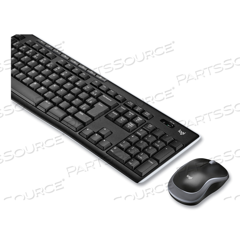 FULL-SIZE WIRELESS MEMBRANE KEYBOARD AND MOUSE BUNDLE FOR WINDOWS - BLACK by Logitech FULL-SIZE WIRELESS MEMBRANE KEYBOARD AND MOUSE BUNDLE FOR WINDOWS - BLACK by Logitech