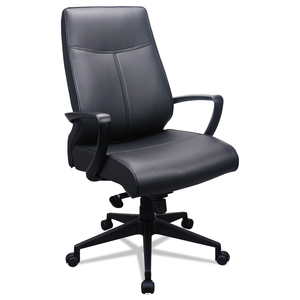 300 LEATHER HIGH-BACK CHAIR, SUPPORTS UP TO 250 LB, 19.57" TO 22.56" SEAT HEIGHT, BLACK by Tempur-Pedic by Raynor