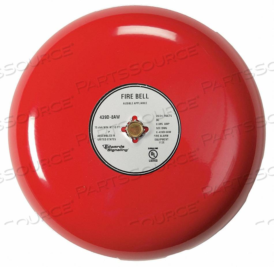 FIRE BELL RED 10 IN. 20 TO 24V by Edwards Signaling FIRE BELL RED 10 IN. 20 TO 24V by Edwards Signaling