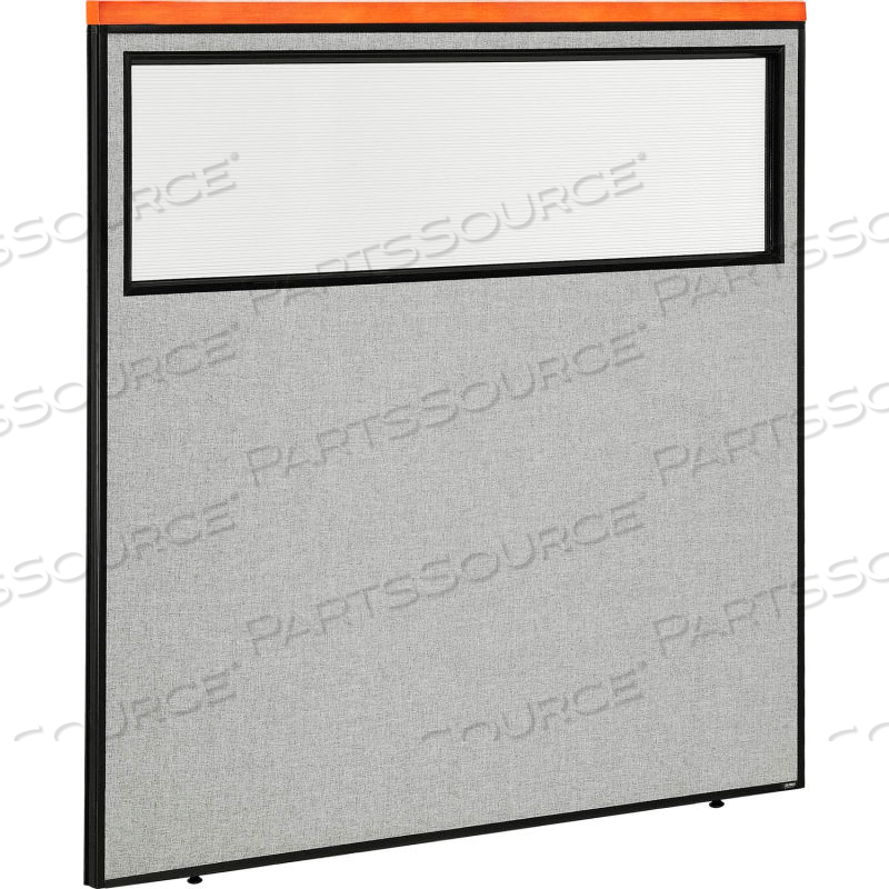 INTERION DELUXE OFFICE PARTITION PANEL WITH PARTIAL WINDOW, 60-1/4"W X 61-1/2"H, GRAY by Approved Vendor