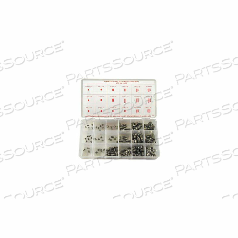 220 PIECE STAINLESS STEEL SET SCREW ASSORTMENT - MADE IN USA by Precision Brand