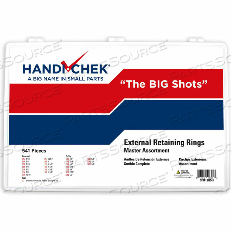 RETAINING RING EXTERNAL ASSORTMENT 541 PIECE by Flint Hills Trading