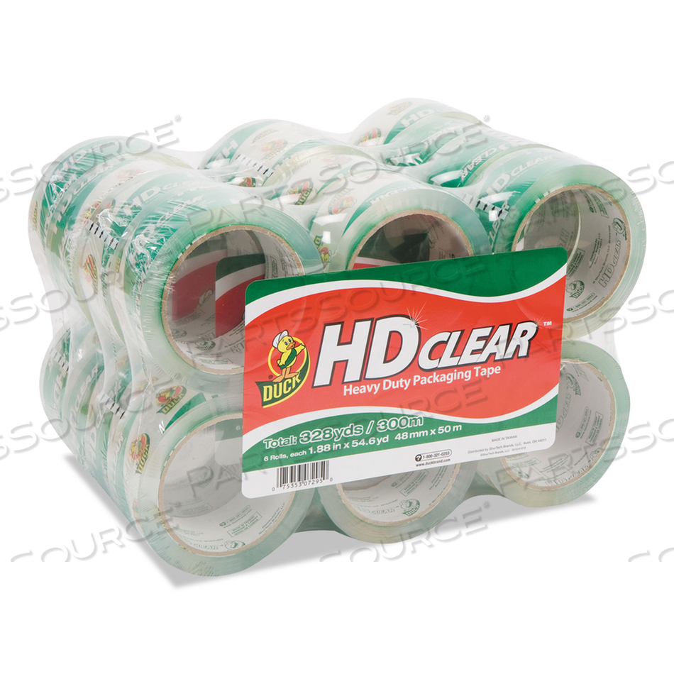 HEAVY-DUTY CARTON PACKAGING TAPE, 3" CORE, 1.88" X 55 YDS, CLEAR by Duck
