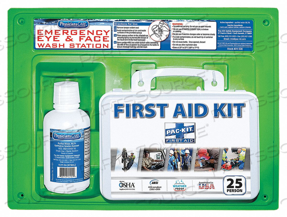 EYE FLUSH SOLUTION WITH FIRST AID KIT by Physicianscare