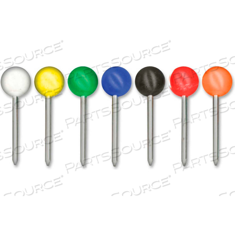 OFFICE PRODUCTS SPHERICAL HEAD MAP TACK - 0.38" LENGTH - 250 / BOX - ASSORTED by Gem Office Products LLC