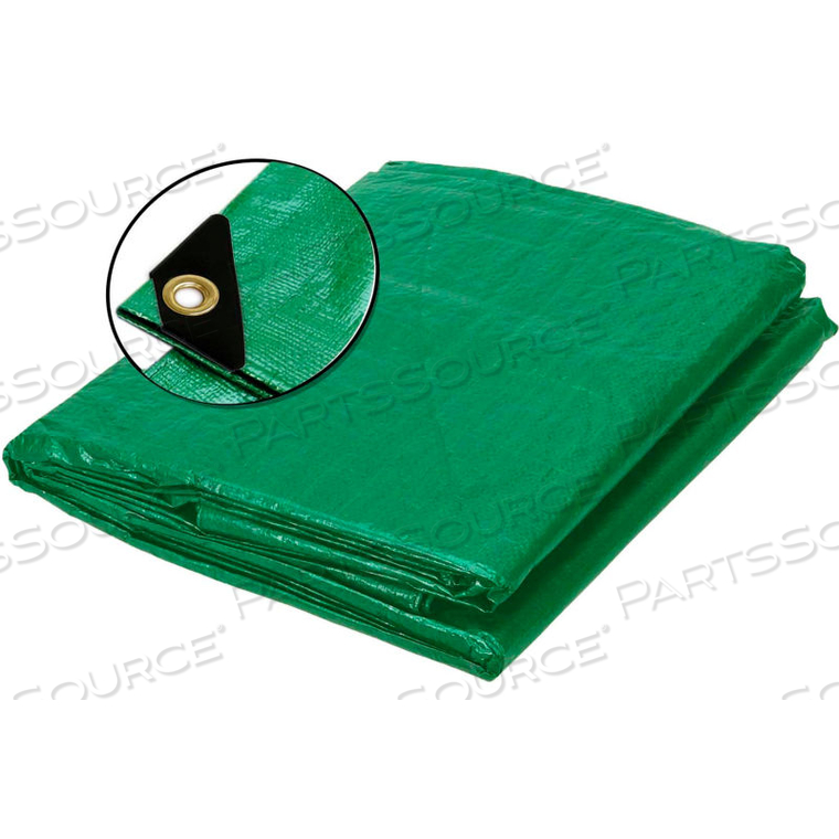 BOEN HEAVY DUTY TARP 12X12 WEAVE, 50' X 100' GREEN 