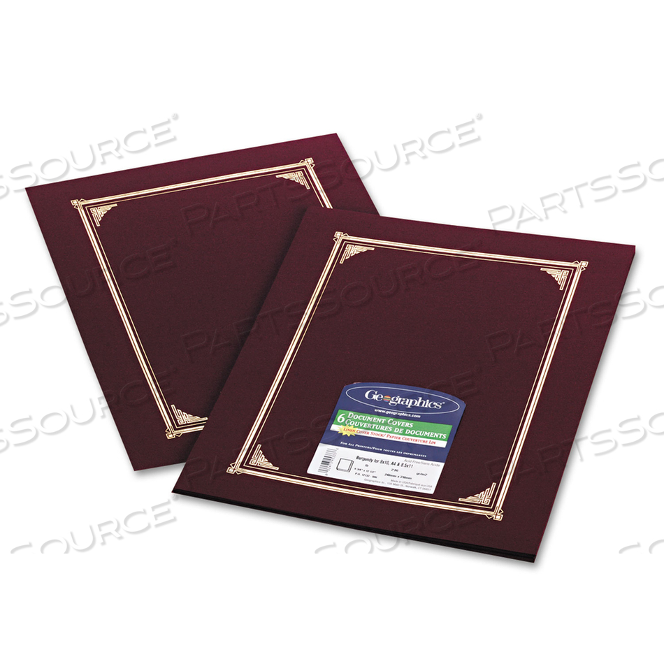 CERTIFICATE/DOCUMENT COVER, 12.5 X 9.75, BURGUNDY by Geographics