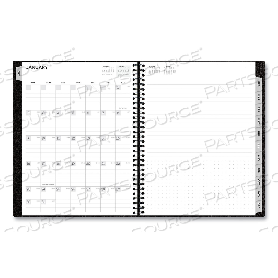 ALIGNED WEEKLY/MONTHLY APPOINTMENT PLANNER, 11 X 8.25, BLACK COVER, 12-MONTH (JAN TO DEC): 2023 