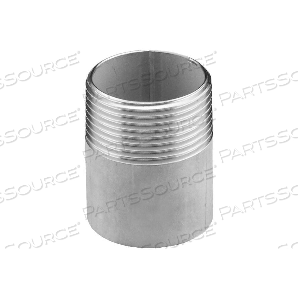 NIPPLE, 304 STAINLESS STEEL, 4 IN NOMINAL PIPE SIZE, 3 1/2 IN OVERALL LG, THREADED ON ONE END by Approved Vendor