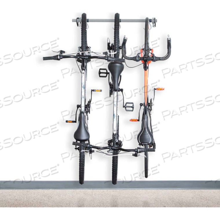 WALL MOUNTED 3 BIKE STORAGE RACK 