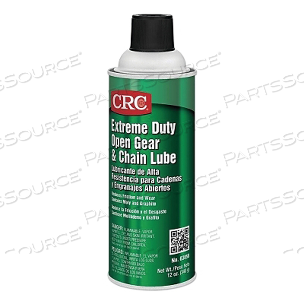 EXTREME DUTY OPEN GEAR AND CHAIN LUBE 12 WT OZ, AEROSOL, PETROLEUM OIL, BLACK by CRC Industries