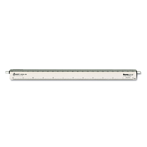 ADJUSTABLE TRIANGULAR SCALE ALUMINUM ARCHITECTS RULER, 12" LONG, SILVER by Chartpak