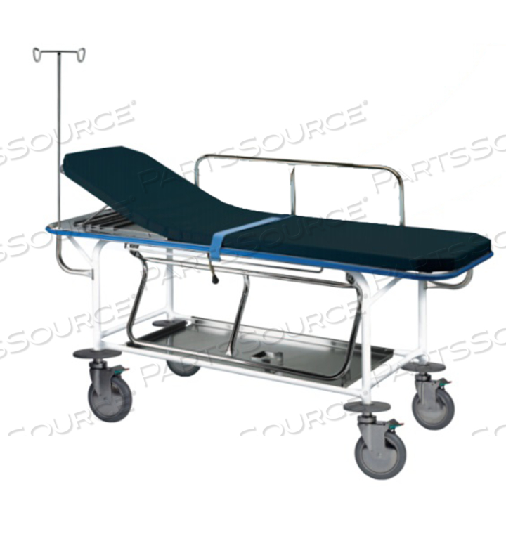 TRANSPORT STRETCHER, FIXED HEIGHT, W/4 COMBINATION SWIVEL LOCK & BRAKE CASTERS by Pedigo Products, Inc.
