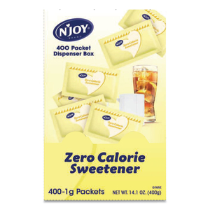 YELLOW SUCRALOSE ZERO CALORIE SWEETENER PACKETS, 0.04 OZ PACKET, 400 PACKETS/BOX by N'Joy