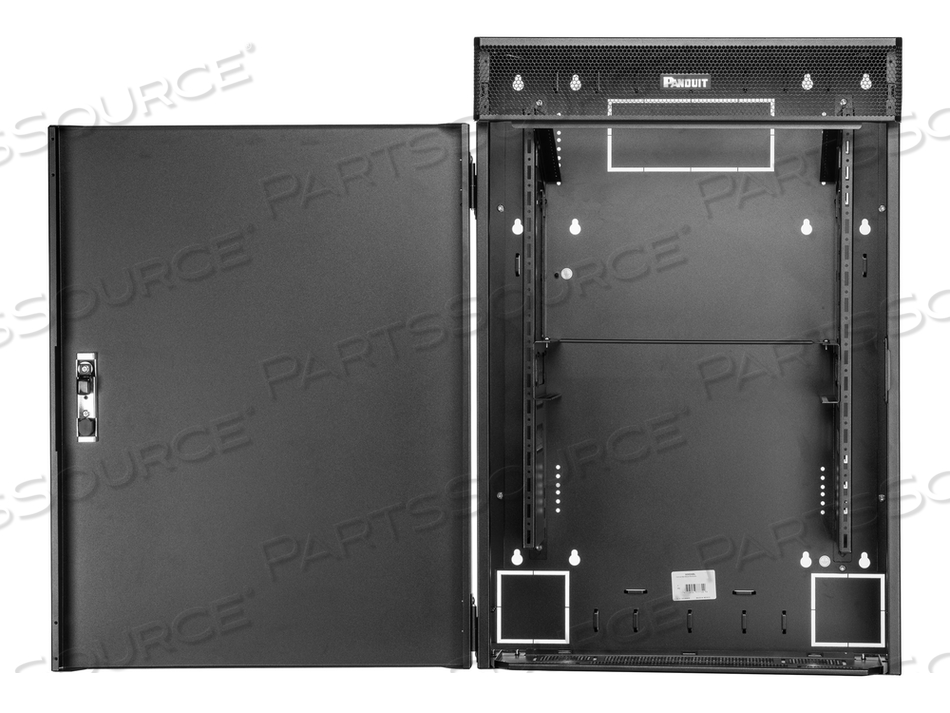 PANZONE TRUEEDGE VERTICAL WALL MOUNT ENCLOSURE, CABINET, WALL MOUNTABLE, BLACK, 6U by Panduit