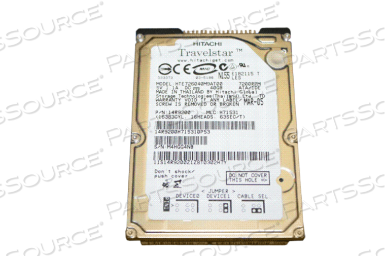 40GB 7.2K 2.5" ENHANCED AVAILABILITY IDE LAPTOP HARD DRIVE 
