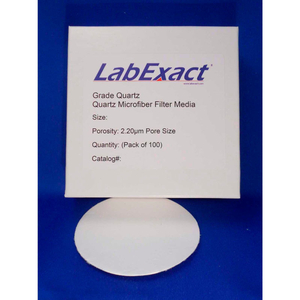 QUARTZ HIGH PURITY SIO2 HIGH HEAT 2.2UM BINDERLESS GLASS MICROFIBER FILTER 4.25CM, 100/PK by Labexact