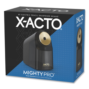 MODEL 1606 MIGHTY PRO ELECTRIC PENCIL SHARPENER, AC-POWERED, 4 X 8 X 7.5, BLACK/GOLD/SMOKE by X-Acto