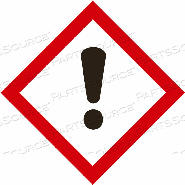 GHS "EXCLAMATION MARK" PICTOGRAM PLACARD, 10-3/4" X 10-3/4" by Incom Manufacturing