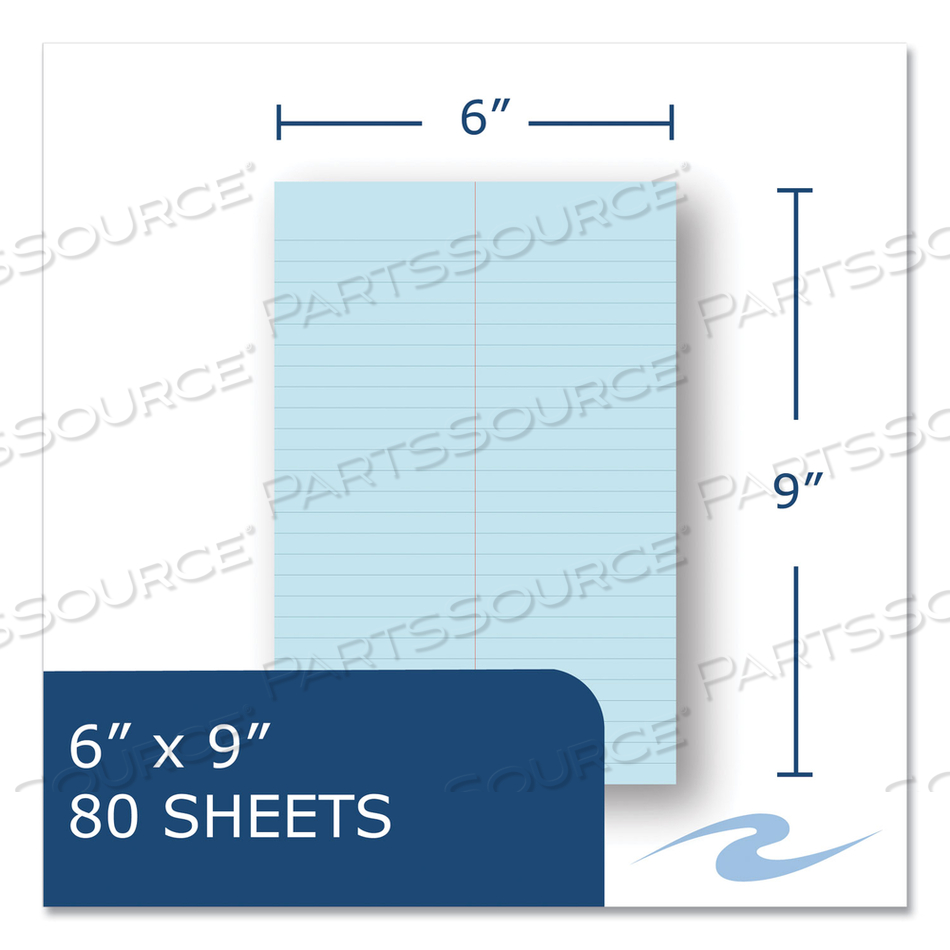 ENVIROSHADES STENO NOTEPAD, GREGG RULE, WHITE COVER, 80 BLUE 6 X 9 SHEETS by Roaring Spring Paper Products