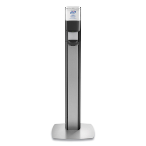 MESSENGER ES8 SILVER PANEL FLOOR STAND WITH DISPENSER, 1,200 ML, 16.75 X 6 X 40, SILVER/GRAPHITE by Purell