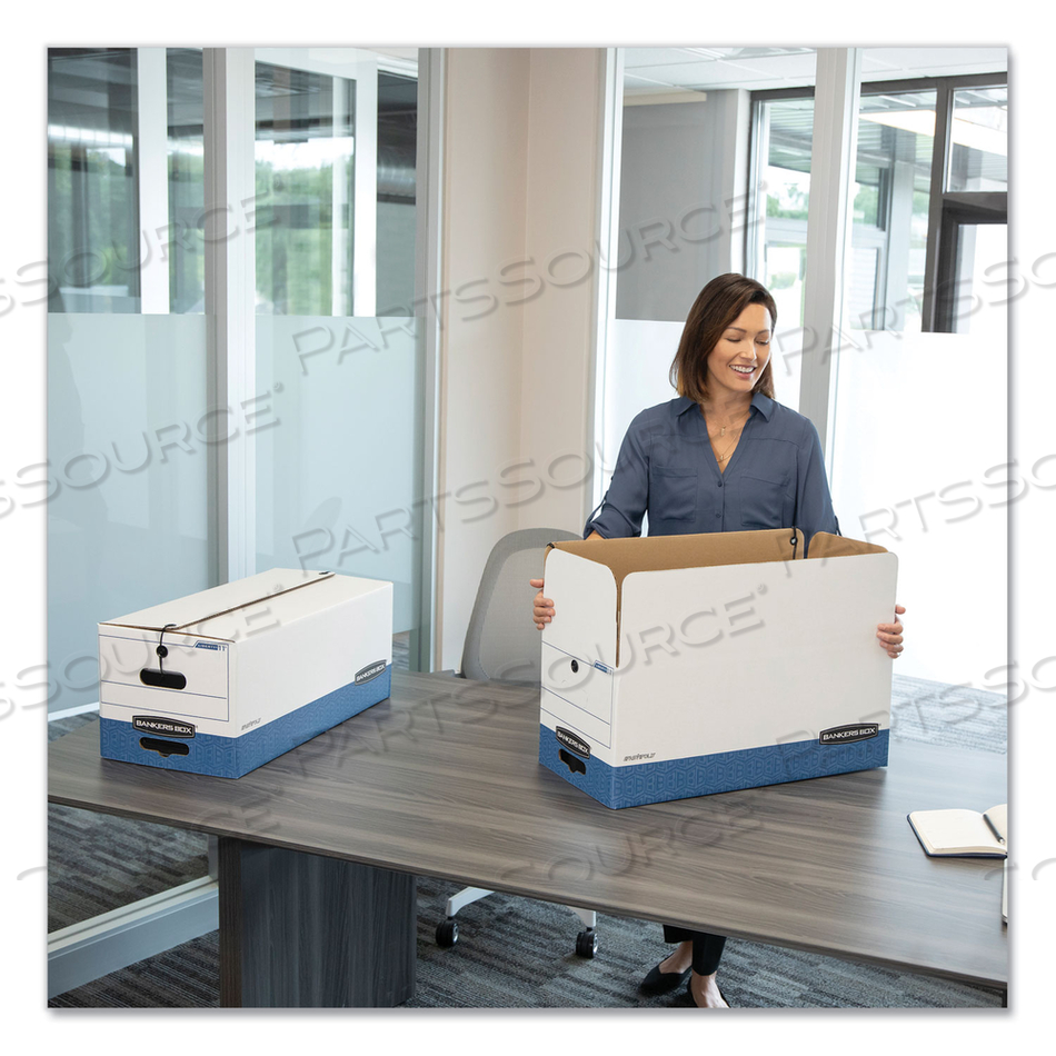 LIBERTY HEAVY-DUTY STRENGTH STORAGE BOXES, LEGAL FILES, 15.25" X 24.13" X 10.75", WHITE/BLUE by Bankers Box