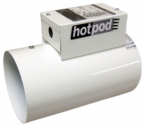 WHITE STEEL 10.5 L 8.4 H DUCT FAN HEATER by Hotpod