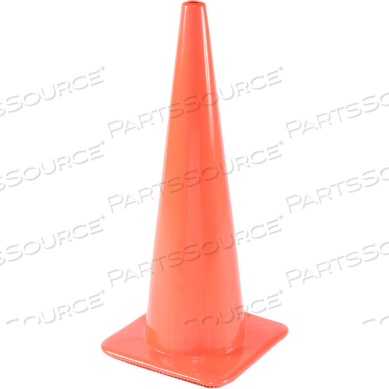 36" TRAFFIC CONE, NON-REFLECTIVE, ORANGE, 10 LBS 