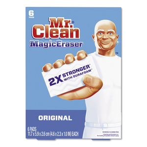 MAGIC ERASER, 2.3 X 4.6, 1" THICK, WHITE, 6/PACK by Mr. Clean