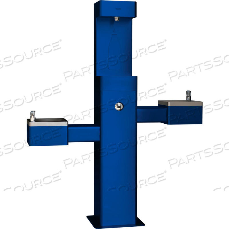 OUTDOOR BOTTLE FILLING STATION W/ BI-LEVEL DRINKING FOUNTAIN, BLUE by Approved Vendor