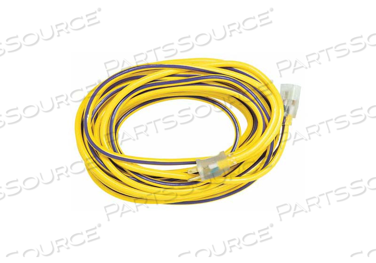 EXTENSION CORD, 12 AWG, SJTW, 300V, 15 AMP AT 125V, 50-FT L, YELLOW W/PURPLE STRIPE, NEMA 42505 by Southwire Company, LLC