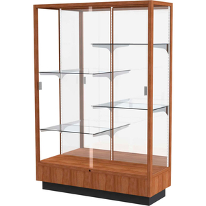 HERITAGE DISPLAY CASE DANISH WALNUT, MIRROR BACK 48"W X 18"D X 70"H by Waddell Display