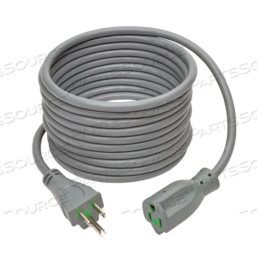 15FT 16 AWG NEMA 5-15P - 5-15R HOSPITAL GRADE POWER EXTENSION CORD - GREY by Tripp Lite 15FT 16 AWG NEMA 5-15P - 5-15R HOSPITAL GRADE POWER EXTENSION CORD - GREY by Tripp Lite