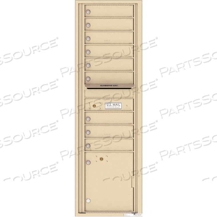 VERSATILE 4C MAILBOX 4C16S-09, 56-1/2"H, 9 MAILBOXES, 1 PARCEL, FRONT LOADING, BEIGE, USPS by Florence Manufacturing Company VERSATILE 4C MAILBOX 4C16S-09, 56-1/2"H, 9 MAILBOXES, 1 PARCEL, FRONT LOADING, BEIGE, USPS by Florence Manufacturing Company