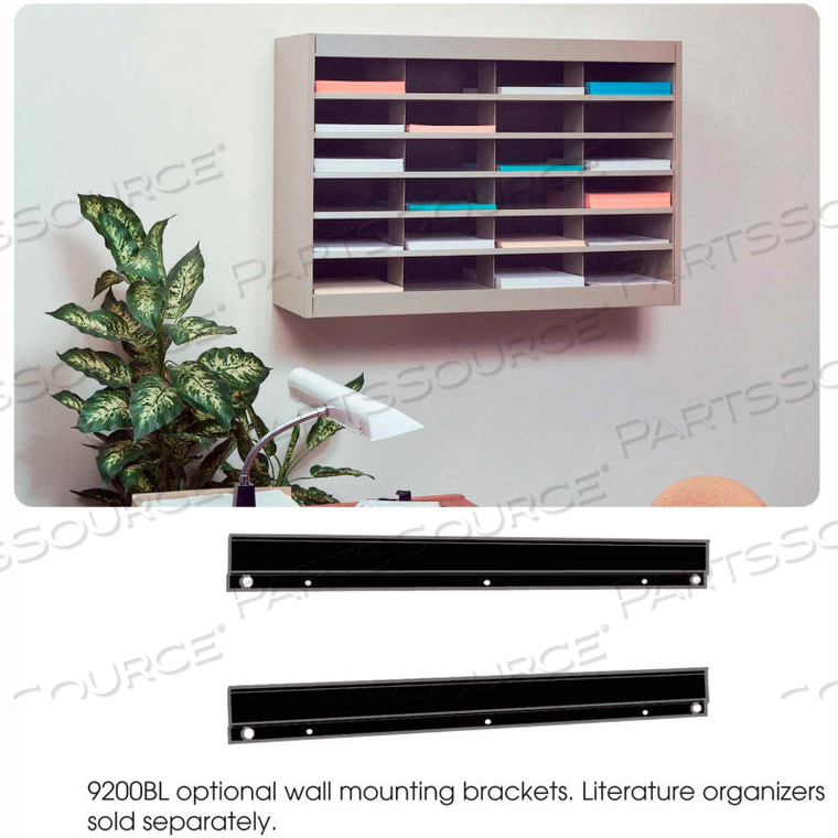 WALL MOUNTING BRACKET FOR 25" - 72" LITERATURE ORGANIZERS by Safco