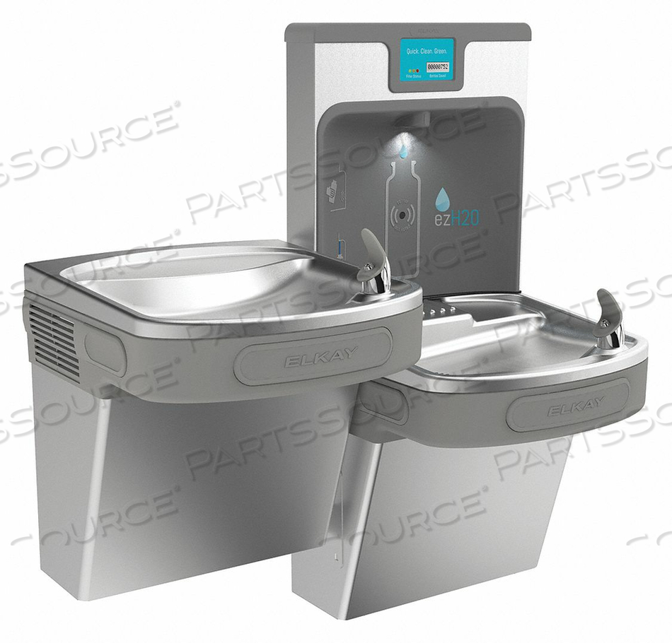 EZH2O ENHANCED WATER BOTTLE REFILLING STATION, BI-LEVEL, FILTERED, STAINLESS by Elkay