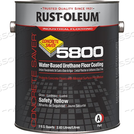 353865 RUST-OLEUM 5800 COATING, 1 GAL, KIT, SAFETY YELLOW, GLOSS, FLOOR, WATER 