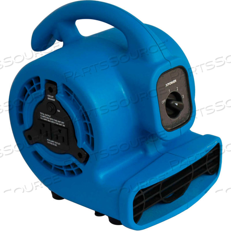 MINI MIGHTY AIR MOVER WITH DAISY CHAIN, 3 SPEED, 1/8 HP, 475 CFM by Xpower Manufacure, Inc
