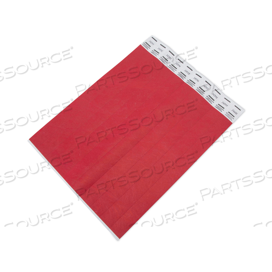 CROWD MANAGEMENT WRISTBANDS, SEQUENTIALLY NUMBERED, 10" X 0.75", RED by Advantus CROWD MANAGEMENT WRISTBANDS, SEQUENTIALLY NUMBERED, 10" X 0.75", RED by Advantus