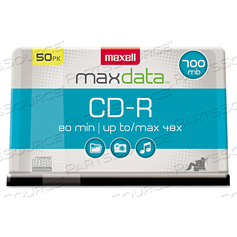 CD-R DISCS, 700 MB/80 MIN, 48X, SPINDLE, SILVER by Maxell