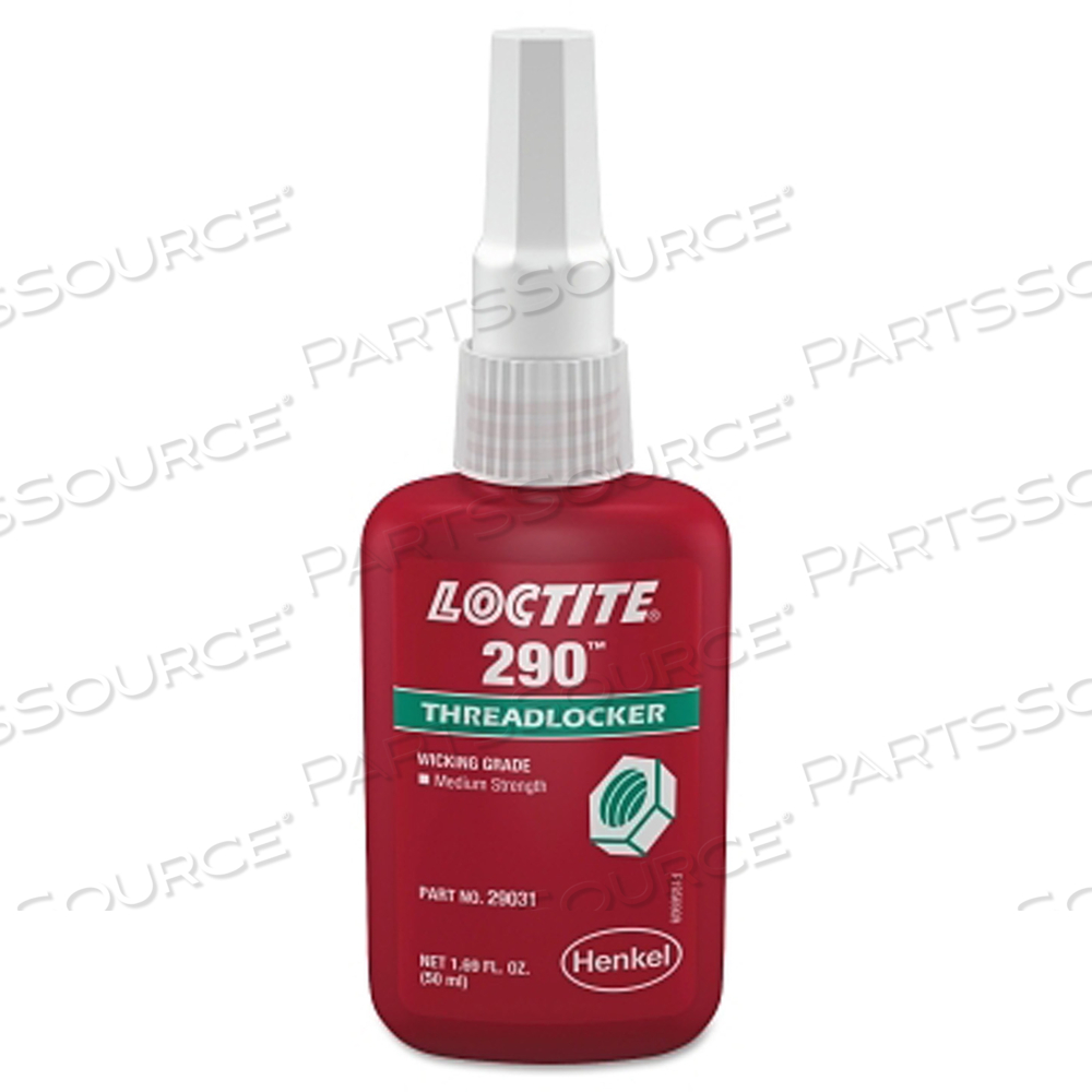 290 MEDIUM-STRENGTH WICKING GRADE THREADLOCKER, 50 ML, 1/2 IN DIA OR SMALLER, GREEN by Loctite Brand