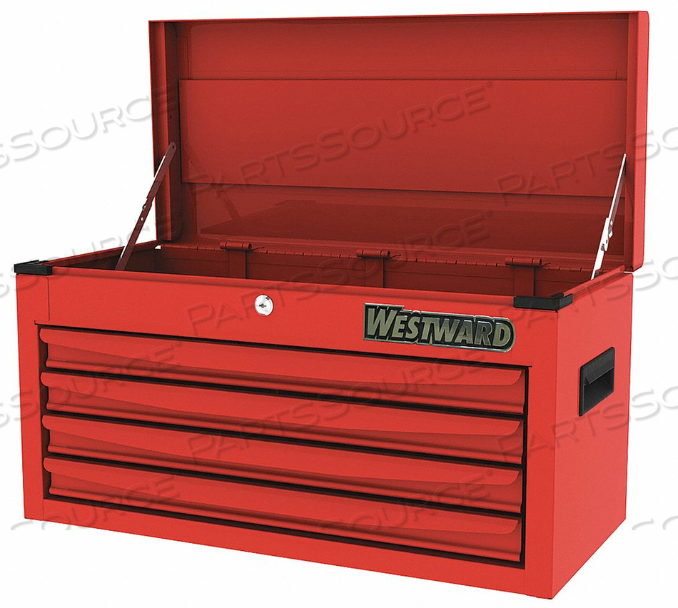 TOP CHEST 4 DRAWERS RED 13-5/8 IN H by Westward TOP CHEST 4 DRAWERS RED 13-5/8 IN H by Westward
