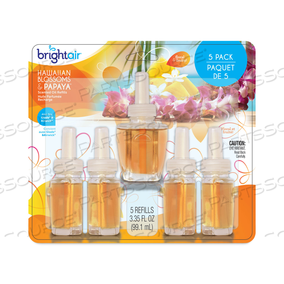 ELECTRIC SCENTED OIL AIR FRESHENER REFILL, HAWAIIAN BLOSSOMS AND PAPAYA, 0.67 OZ BOTTLE by Bright Air ELECTRIC SCENTED OIL AIR FRESHENER REFILL, HAWAIIAN BLOSSOMS AND PAPAYA, 0.67 OZ BOTTLE by Bright Air