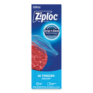 ZIPPER FREEZER BAGS, 1 GAL, 2.7 MIL, 9.6" X 12.1", CLEAR, 28 BAGS/BOX by Ziploc ZIPPER FREEZER BAGS, 1 GAL, 2.7 MIL, 9.6" X 12.1", CLEAR, 28 BAGS/BOX by Ziploc