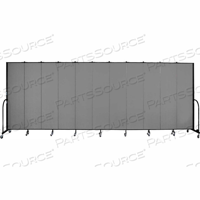 11 PANEL PORTABLE ROOM DIVIDER, 7'4"H X 20'5"L, FABRIC COLOR: STONE by Screenflex