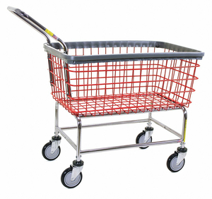 WIRE LAUNDRY CART 600 LB LD CAP. RED by R&B Wire Products, Inc.