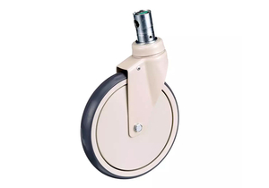 8 IN STEER LOCK CENTRAL LOCK SHORT STEM GREEN TOP, GREY POLY WHEEL by Hillrom